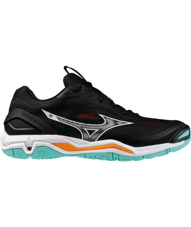 Sapatilhas de Andebol Mizuno Wave Stealth 6 Preto/Tangelo/Verde