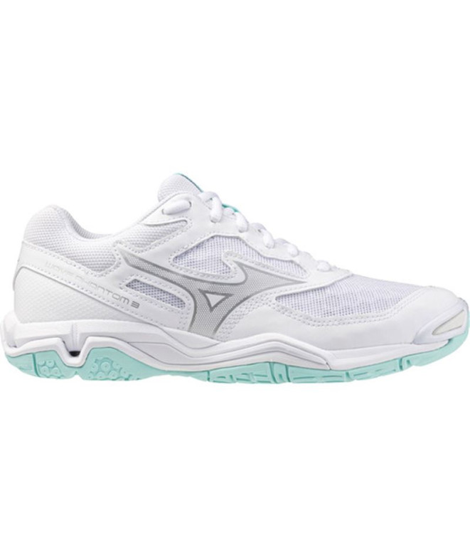 Sapatilhas de Andebol Mizuno Wave Phantom 3 Mulher Branco/Azul