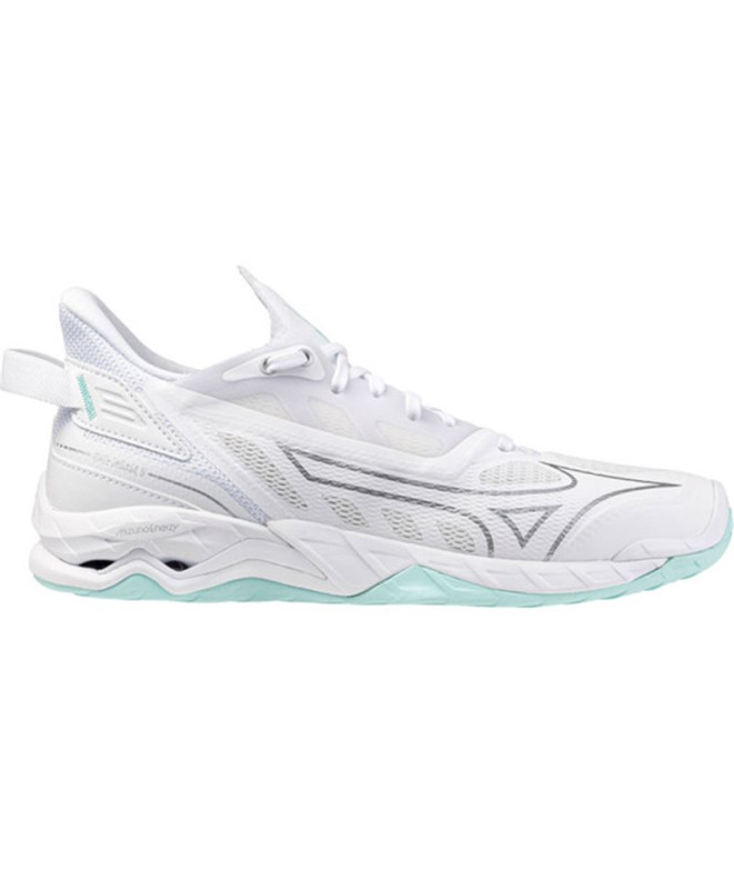 Zapatillas de Balonmano Mizuno Wave Mirage 5 Mujer Blanco/Azul