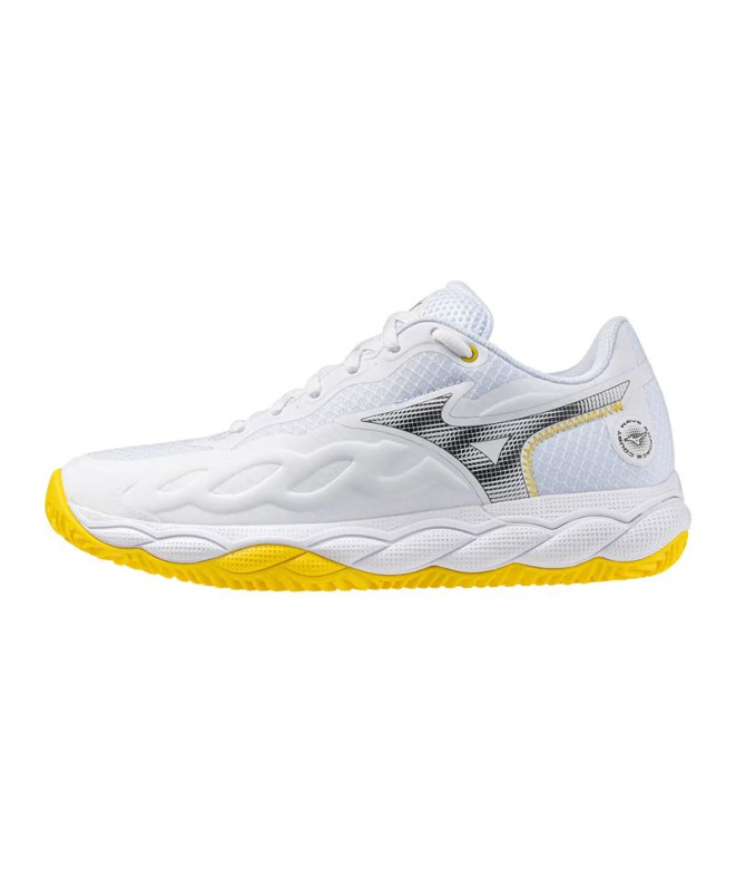 Chaussures de Pádel Mizuno Wave Enforce Court Padel Femme Blanc/Noir/Jaune