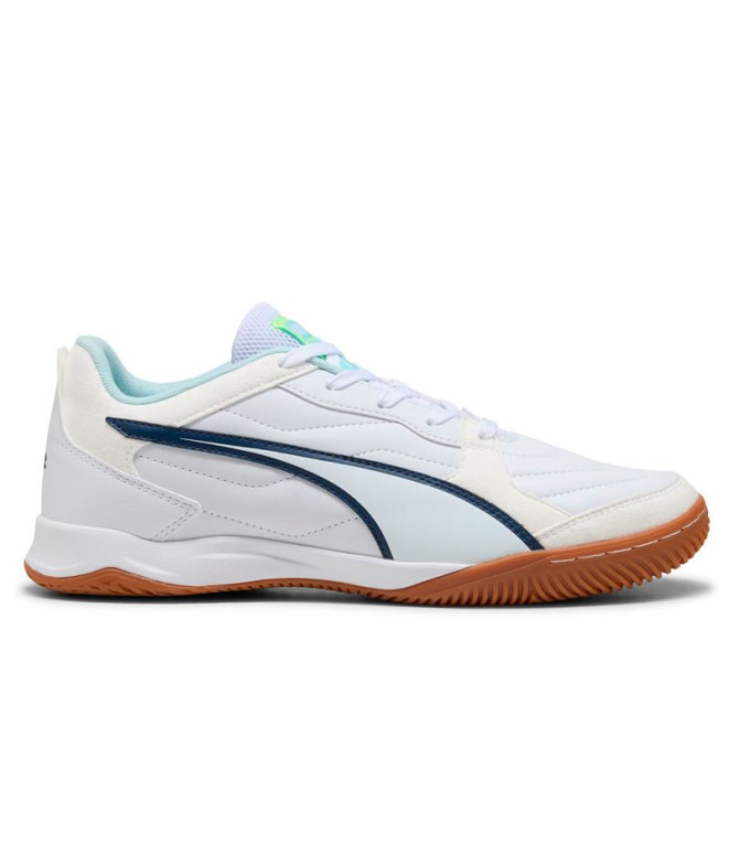 Chaussures de Futsal Puma PrEssentialsing Iv Blanc-Aqua-Fizzy Li