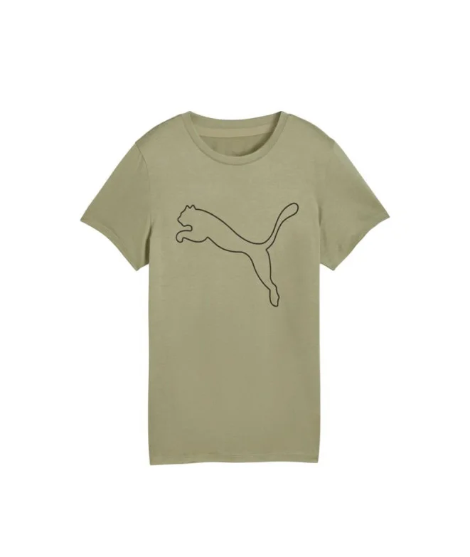 Camiseta de Fitness Puma W Tad Essentialsential Logo,Lux Army, Mujer