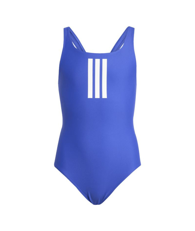 Fato de banho de Natação adidas 3S Mid Suit Gy Infantil Azul Marinho/Branco
