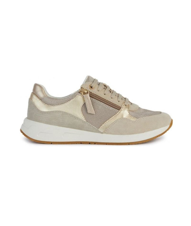Sapatilhas Geox D Bulmya A - Geobuck+Gbk Perl. Mulher Papyrus/Ouro