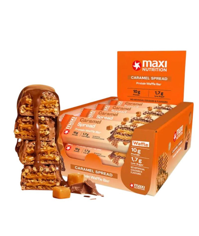 Barrinha Maxi Nutrition Waffle Bar 39G Caramelo Proteína