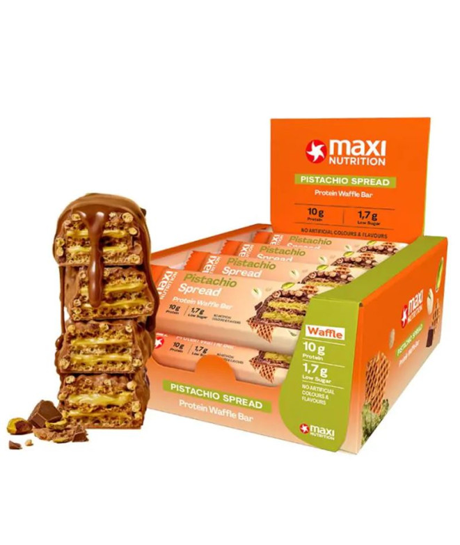 Barrinha Maxi Nutrition Waffle Bar 39G Pasta de Pistache Proteína