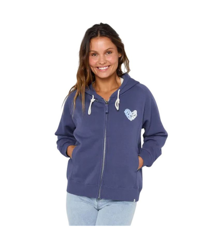 Moletom Rip Curl Galicia Full Zip Fleece Mulher Azul Marinho