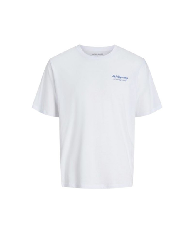 Camiseta Jack and Jones Jjninety Ss Crew White Homem