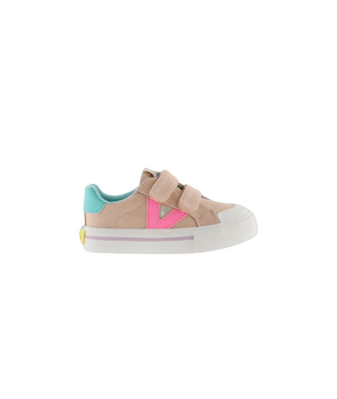 Sapatilhas Victoria Tribu Tiras Lona Neon Rosa Infantil