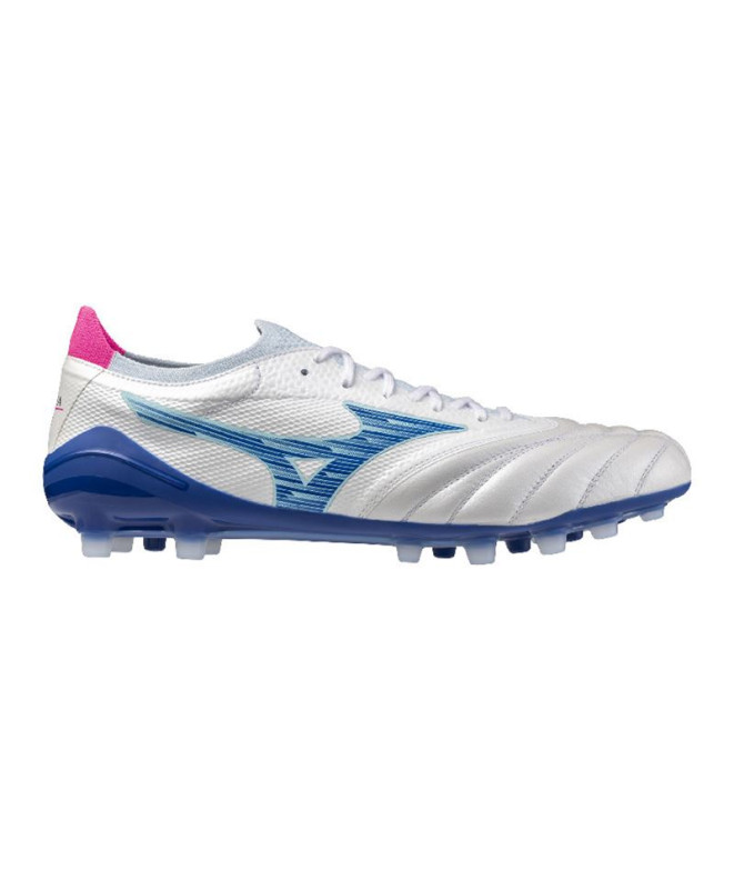 Botas de Futebol Mizuno Morelia Neo IV ? Elite Ag Branco/Turquesa/Rosa
