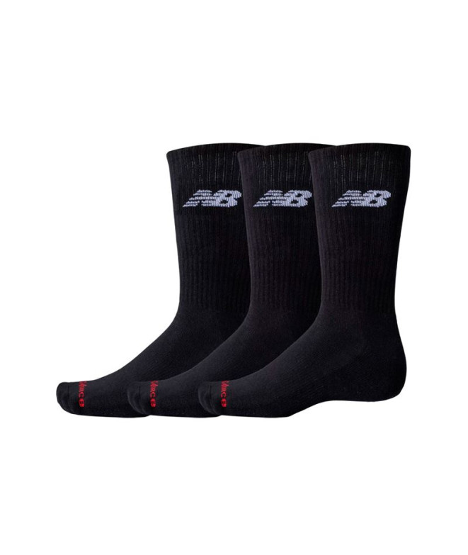 Meias New Balance Everyday Crew 3 Pares Preto
