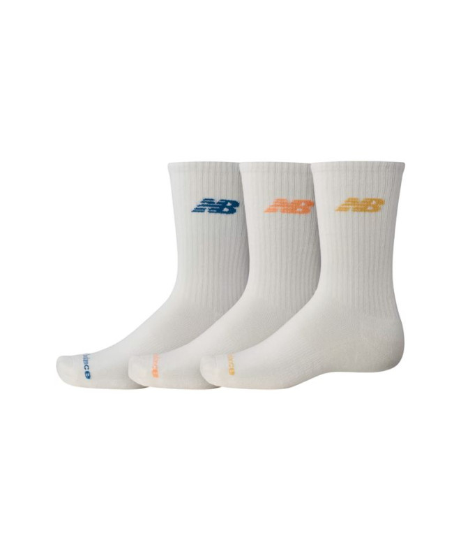 Meias New Balance Everyday Crew 3 Pares Bege
