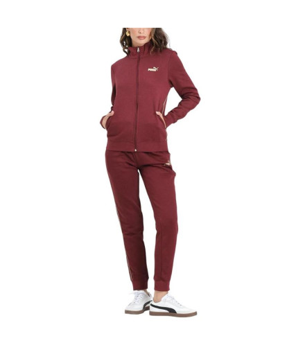 Fato de treino Puma Ess+ Textured Foil L Mulher Granate