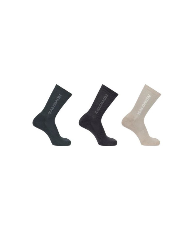 Chaussettes de Montagne Salomon Everyday Crew 3-Pack Violet/Noir/Saumon