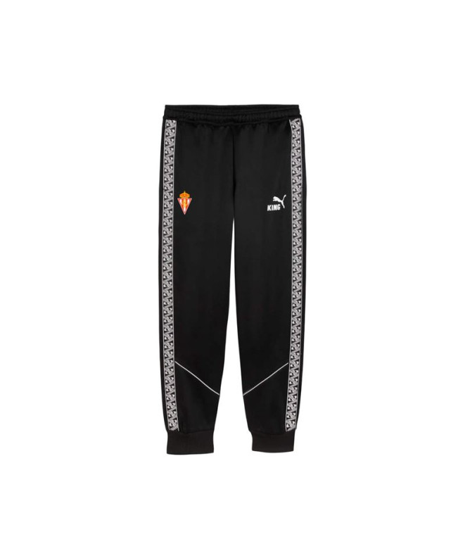 Pantalón de Fútbol Puma Sporting de Gijon Teamking Anthem, Black-, Hombre