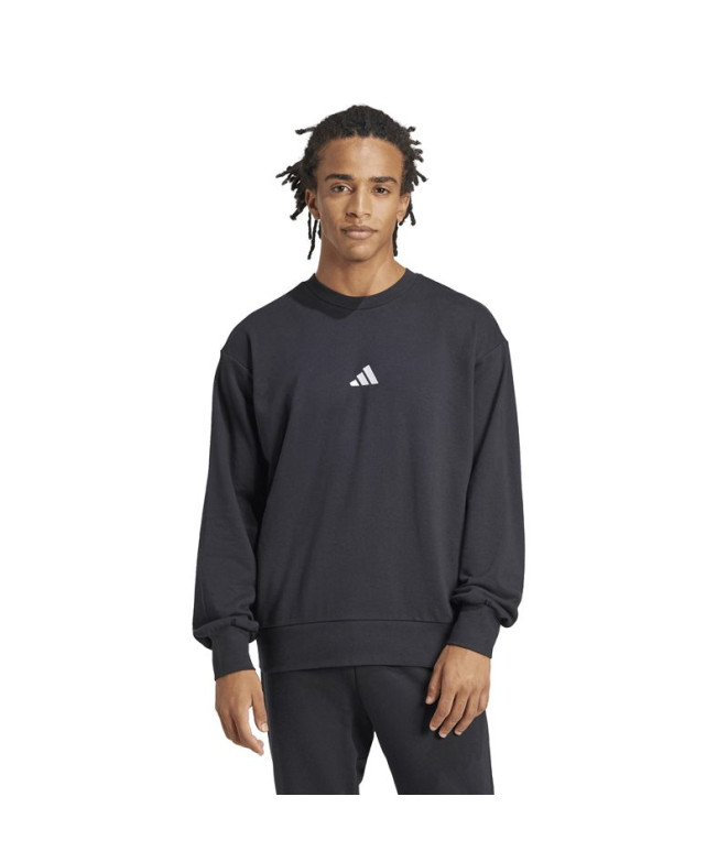 Sweat adidas Feelcozy Swt Homme Noir/Blanc