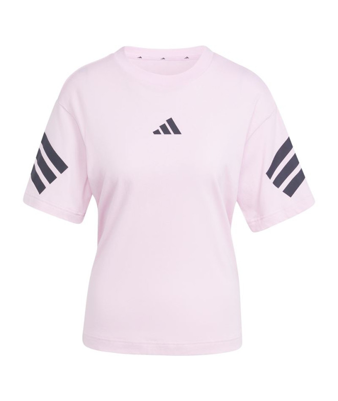 Camiseta adidas Future Icons 3 Bandas Mulher Rosa