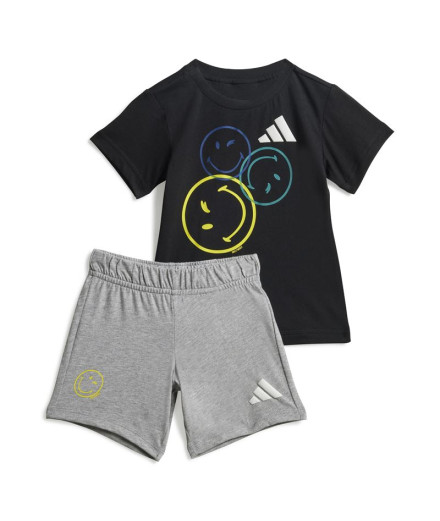 Conjunto adidas I Smi Summerset Infantil Negro/Blanco