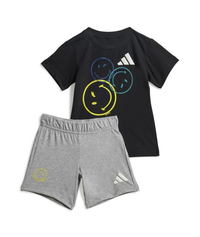 Conjunto adidas I Smi Summerset Infantil Preto/Branco