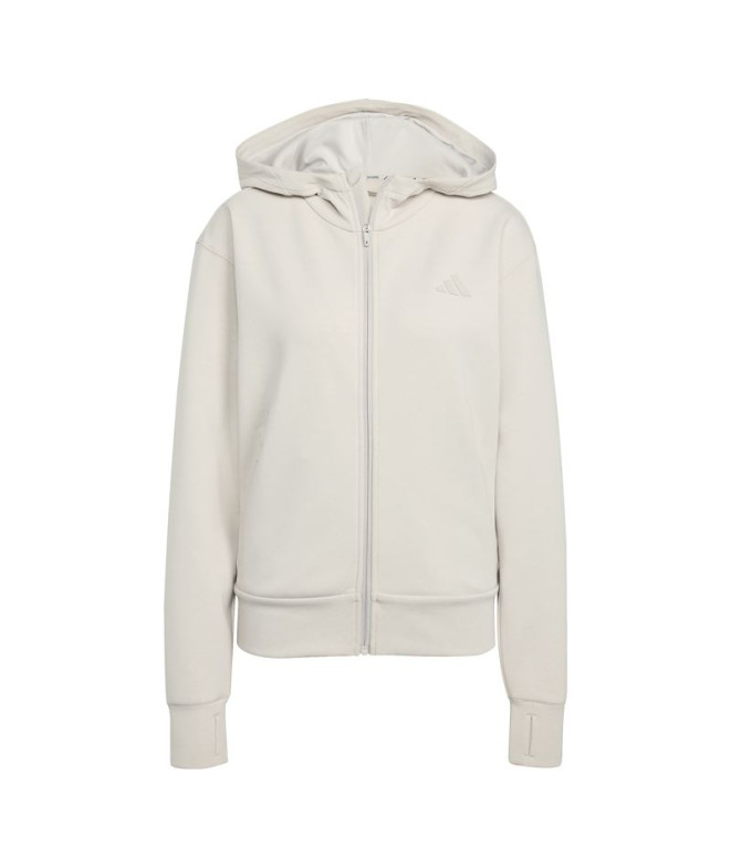 Moletom de Fitness adidas D4T Fz Hoodie Mulher Cinza
