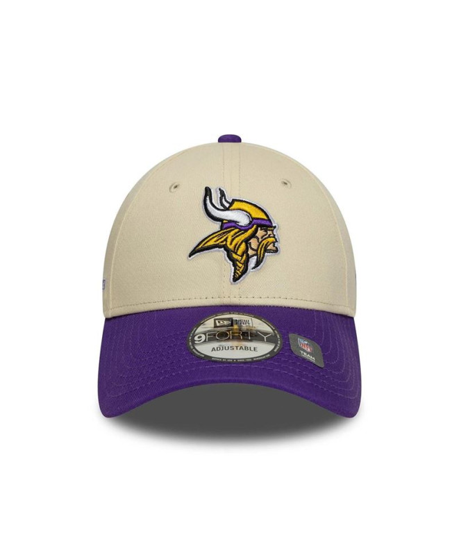 Boné New Era NFL WORDMARK 9FORTY Minnesota Vikings LTCOTC Bege Claro Homem