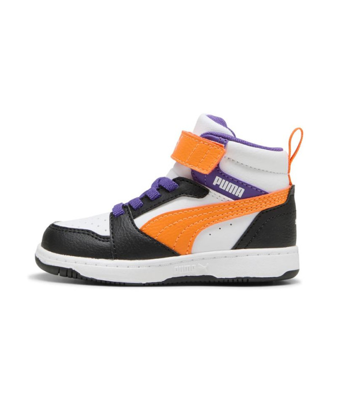 Sapatilhas Puma Rebound V6 Mid, BrancoLaranja, Bebês