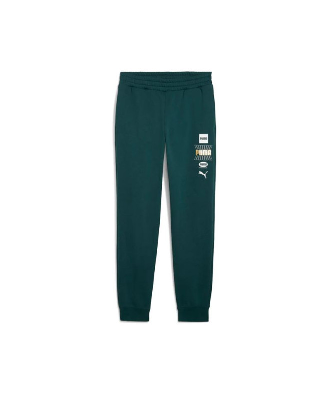 Pantalón Puma Essentials Logo Lab Holida,Green Terrain, Hombre