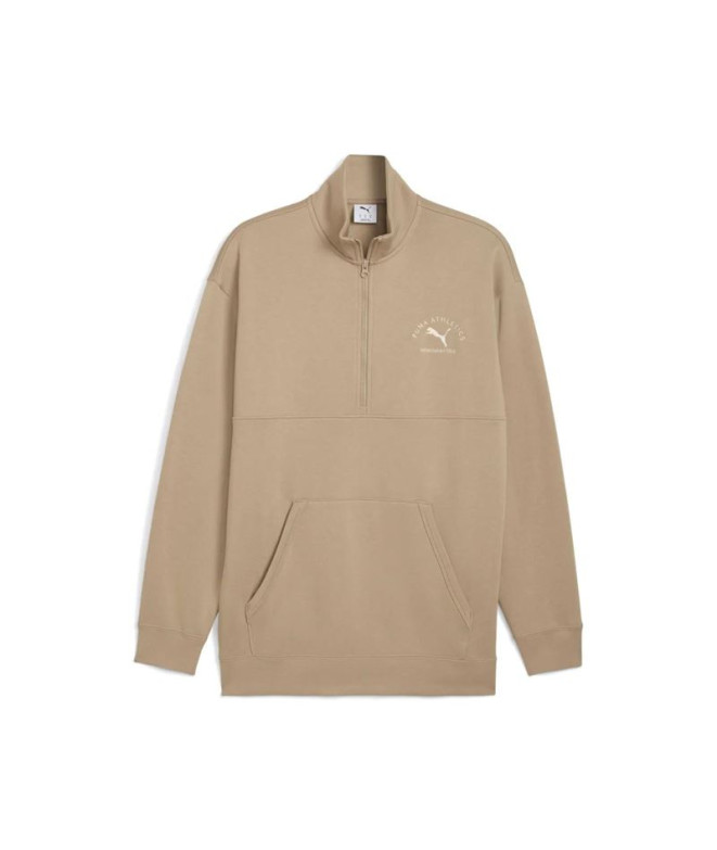 Moletom Puma Class Half Zip, Café Gelo, Homem
