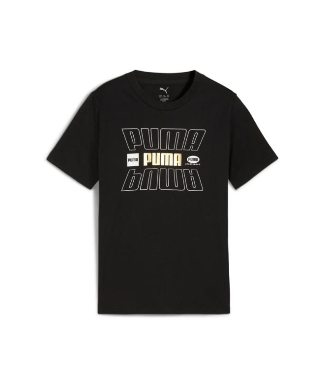 Camiseta Puma Essentials Logo Lab Holiday, Preto, Infantil