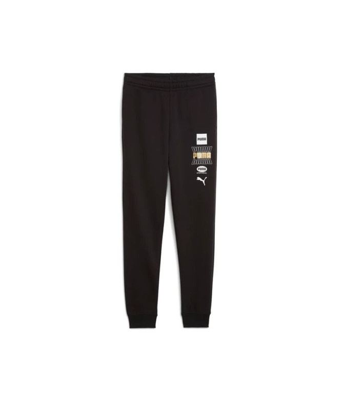Calça Puma Essentials Logo Lab Holiday, Preto, Infantil