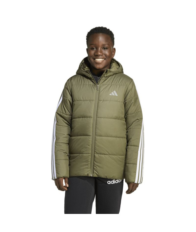 Cazadora adidas Ess 3 Bandas Infantil Verde Escuro
