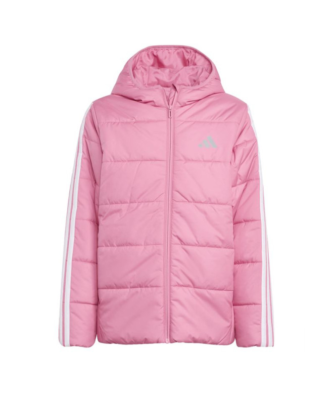 Cazadora adidas Ess 3 Bandas Infantil Rosa / Branco