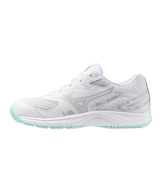 Sapatilhas de Andebol Mizuno Stealth Star 3 Jr. Infantil Tinta branco/azul