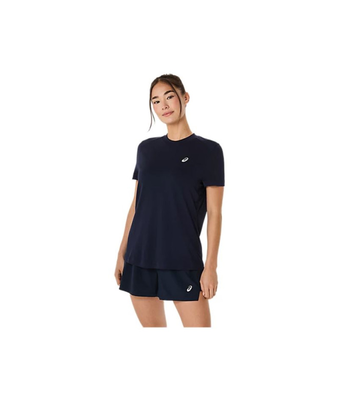 Camiseta de Tênis ASICS Court Ss Top Mulher Azul Marinho