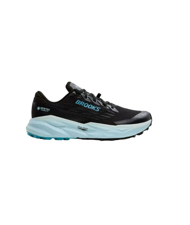 Sapatilhas de Trail Brooks Cascadia 19 Gtx Mulher Preto/Ebony/Azul Flower