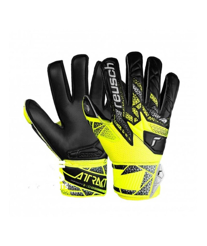 Guantes de Portero de Fútbol Reusch Attrakt Infinity Finger Support Junior safe yell/silver