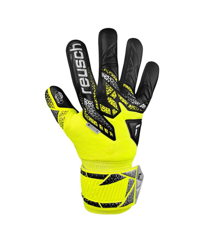 Luvas de goleiro de Futebol Reusch Attrakt Silver seguro yell/silver