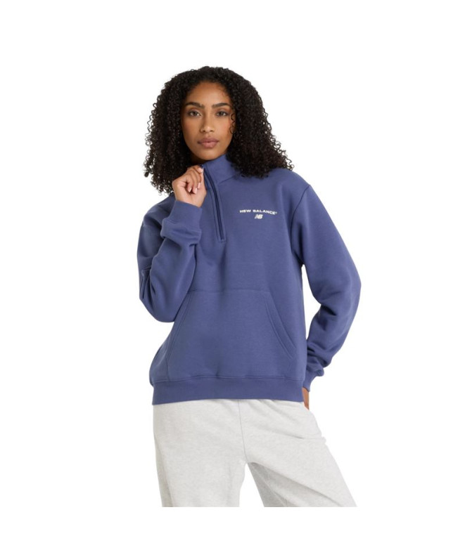 Sudadera Casual New Balance Reimagined Fleece Half Zip Dre Mujer
