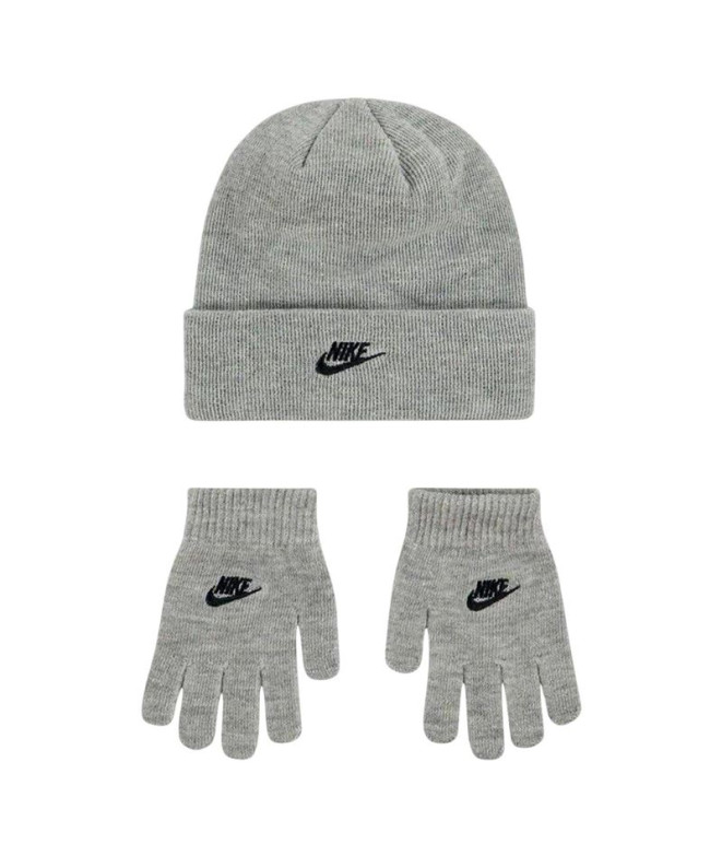 Gorro Nike Club Beanie/Glove Set Niño Gris