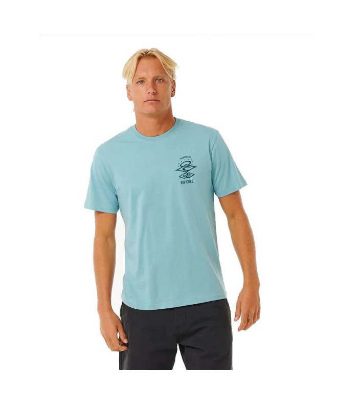 Camiseta Rip Curl Search Icon Tee Homem Verde Névoa