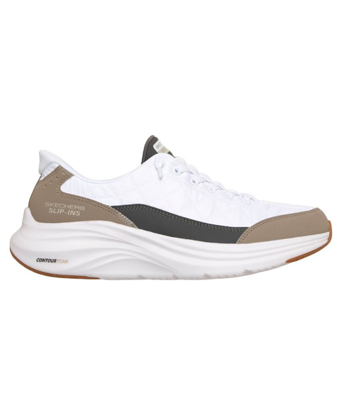 Sapatilhas Skechers Contour Foam - Cozy Homem Branco /Duraleather/Taupe Trim