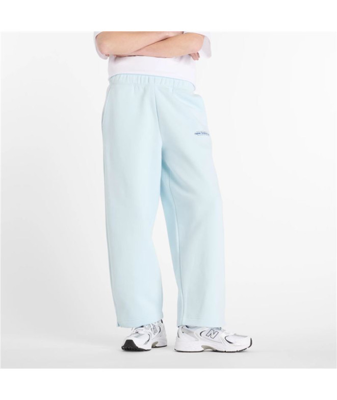 Pantalon New Balance Fleece Barrel Leg Blue réimaginé Femme