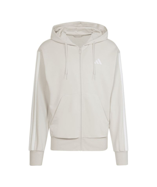 Chaqueta adidas 3 Bandas French Terry Fz Hd Hombre Beige