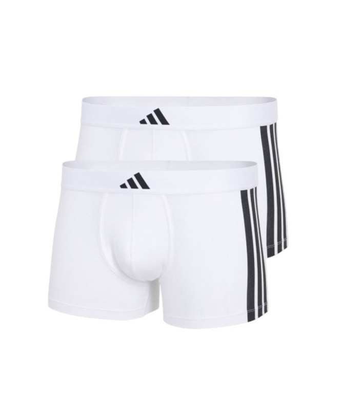 Cuecas Boxers adidas Baixa Cintura 3 Listras Active Flex Algodão Branco