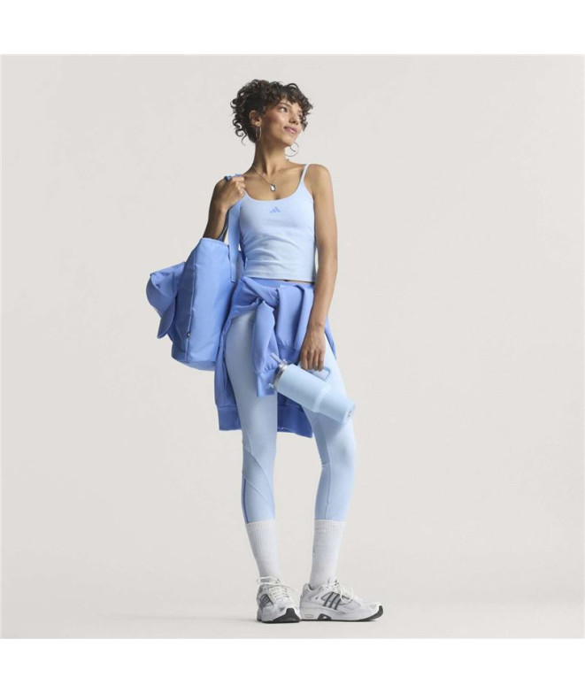 Camiseta Tirantes de Fitness adidas Hyg Rib Tank Mulher Azul