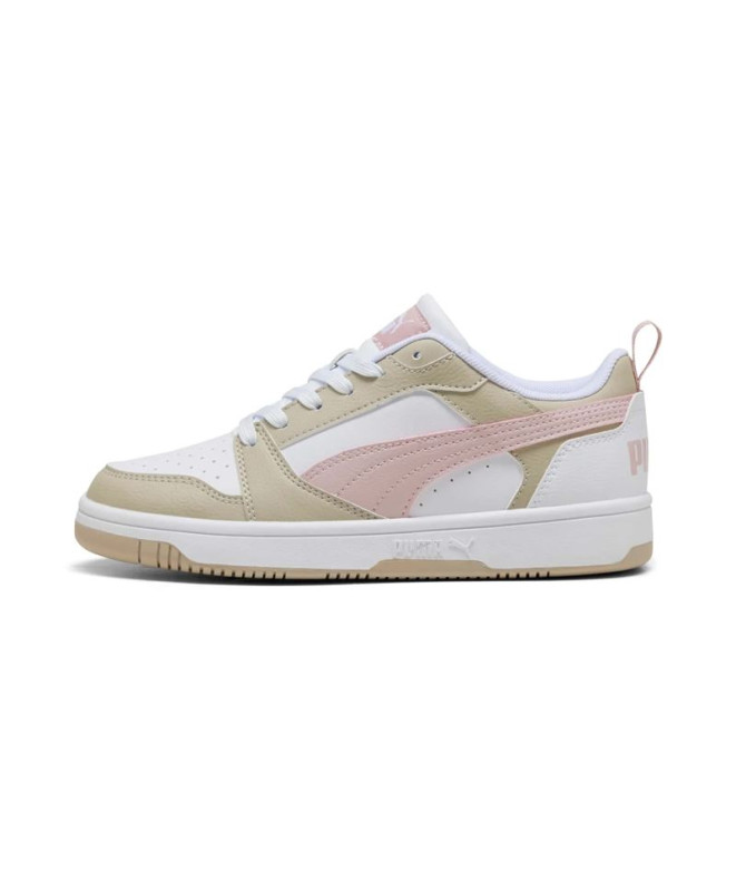 Chaussures Puma Rebound V6 Lo Blanc-Mauv Bébés