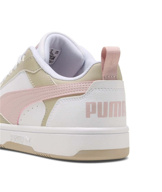 Chaussures Puma Rebound V6 Lo Blanc-Mauv Bébés