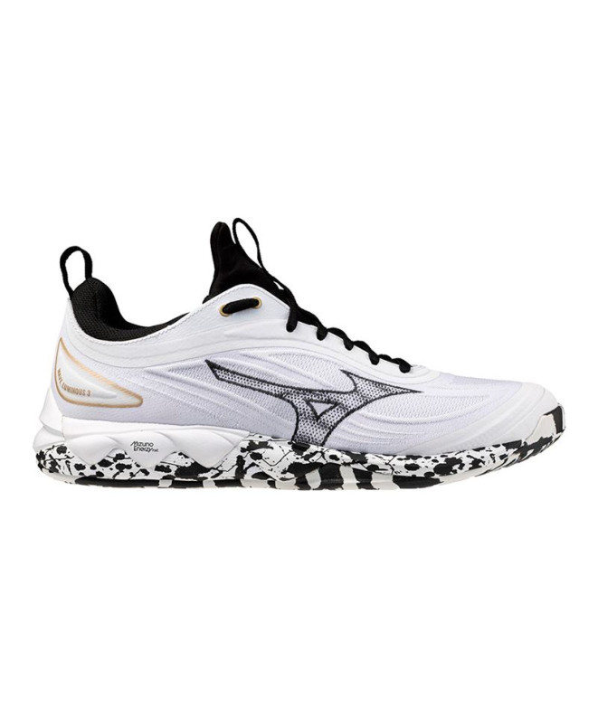 Chaussures de Volley-ball Mizuno Wave Luminous 3 Kakizome Blanc/Noir/Or