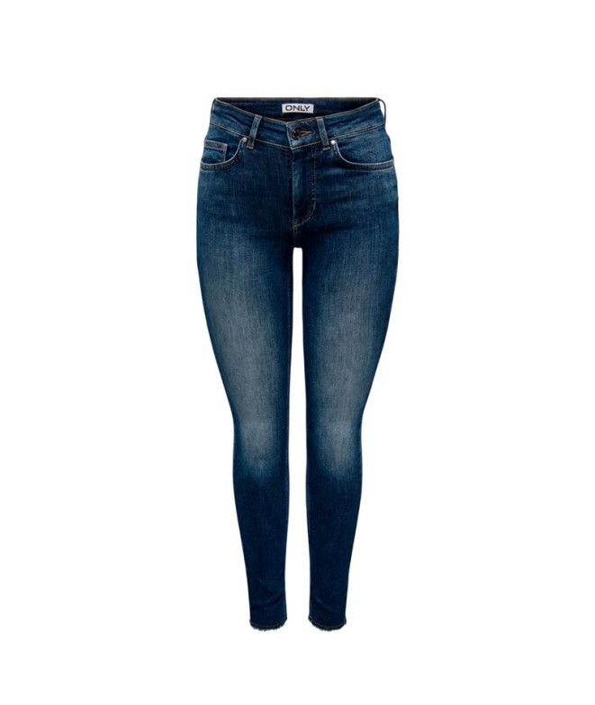 Pantalon Only Onlblush Mid Sk Ank Rw Dnm Rea082 Noos Femme Dark Medium Bleu Denim
