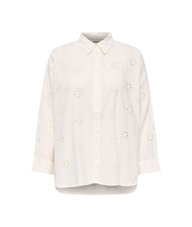 Camisa Only Onlnew Lina GraceBrod Angl Cloud Dancer Mujer